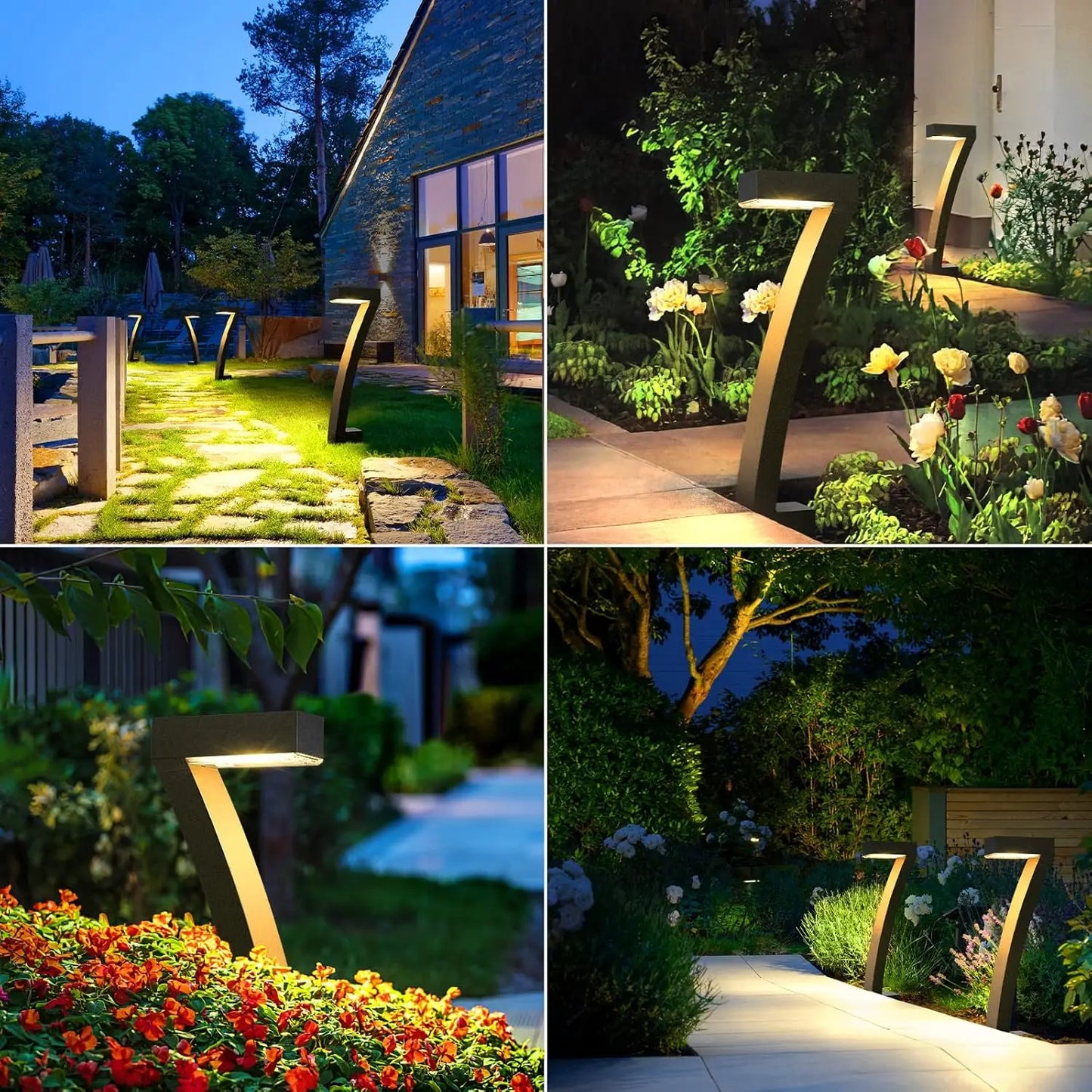 6 Pack Bright Solar Lights, 12 Hr Solar Garden Lights, Auto On/Off for Outside Landscape Path, Yard, Walkway
