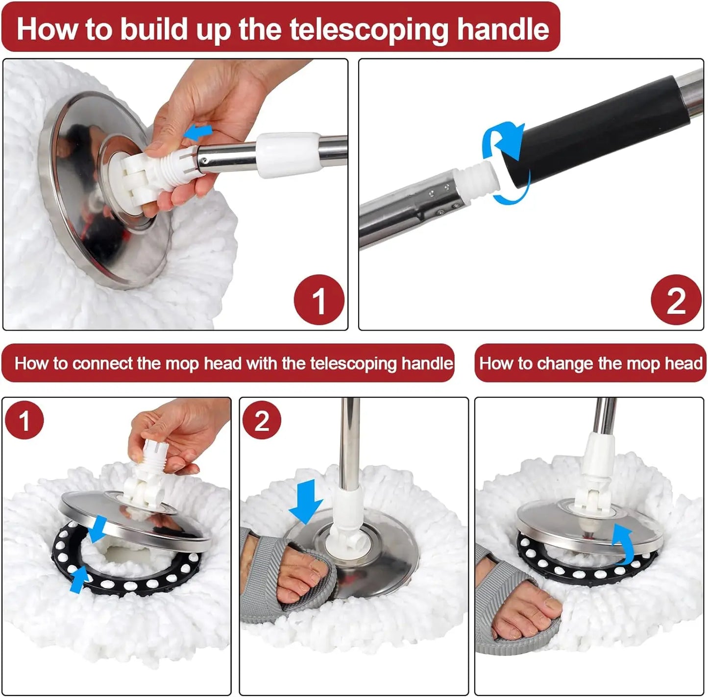 360° Spin Mop Bucket Set with Wring System