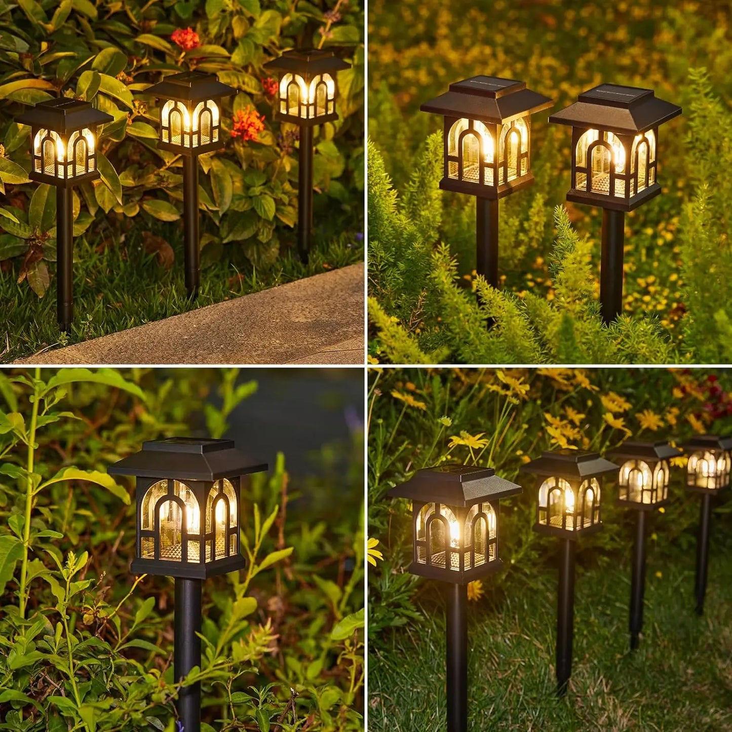 6/10 Pack Solar Pathway Lights, Auto On/Off