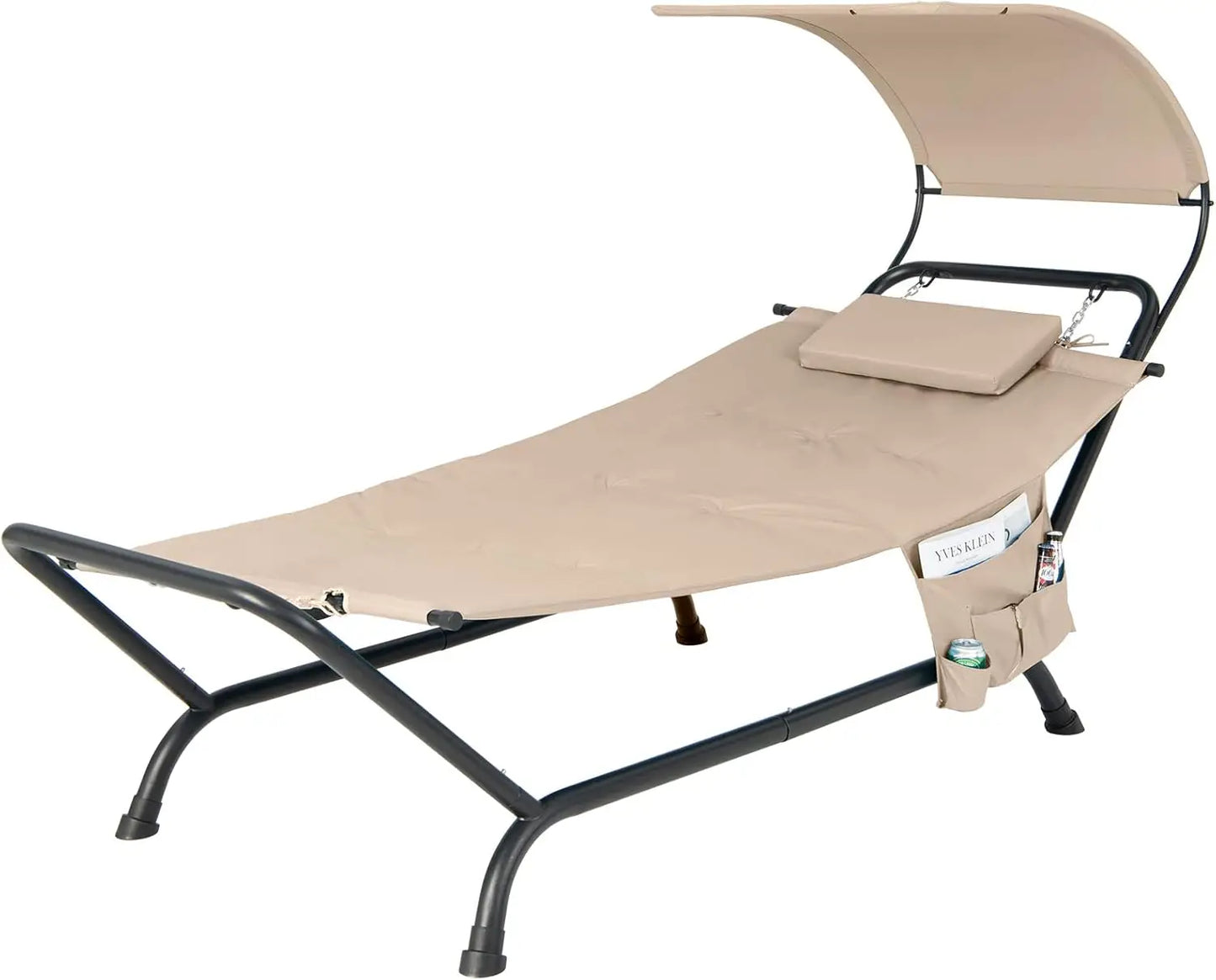 Hanging Hammock with Stand and Canopy with Cushion and Pillow