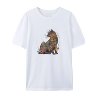Load image into Gallery viewer, Flowers &amp; Cats Women's Loose Cotton Short Sleeve T-Shirt