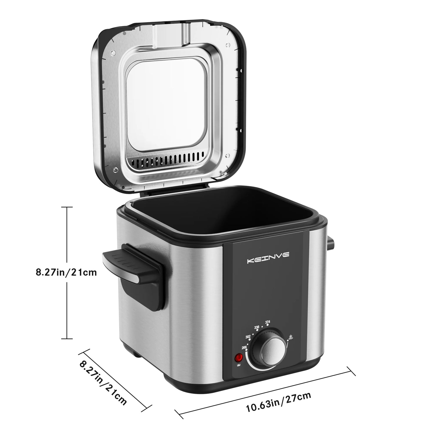 Electric Deep Fryer, 1.5 L/1.6 QT with Basket for Home Use, Cool Touch Sides Easy to Clean, Nonstick Basket