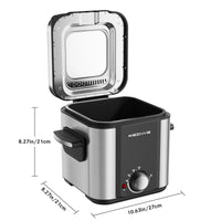 Load image into Gallery viewer, Electric Deep Fryer, 1.5 L/1.6 QT with Basket for Home Use, Cool Touch Sides Easy to Clean, Nonstick Basket