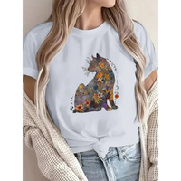 Load image into Gallery viewer, Flowers &amp; Cats Women's Loose Cotton Short Sleeve T-Shirt