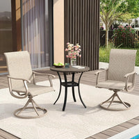 Load image into Gallery viewer, Patio Dining Set for 6, 7 Pieces Includes 53" Round Patio Table with Umbrella Hole and 6 Outdoor Swivel Chairs