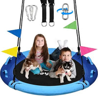 Load image into Gallery viewer, 43 Inch Saucer Tree Swing, 360 Degree Swivel and Adjustable Hanging Strap