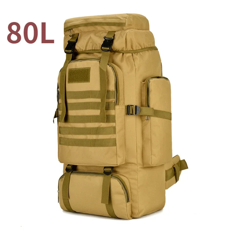 80L/100L Large Mountaineering Tactical Backpack, Hiking, Camping, Travel