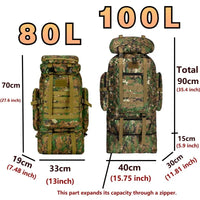 Load image into Gallery viewer, 80L/100L Large Mountaineering Tactical Backpack, Hiking, Camping, Travel