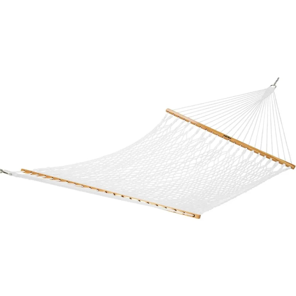 Deluxe Antique Brown DURACORD Rope Hammock with Extension Chains & Tree Hooks, Accommodates 2 People