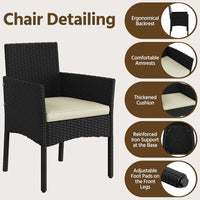 Load image into Gallery viewer, Patio Furniture Set 4 Pieces, Rattan Wicker Chair and Loveseat with Soft Cushions and Glass Table Top