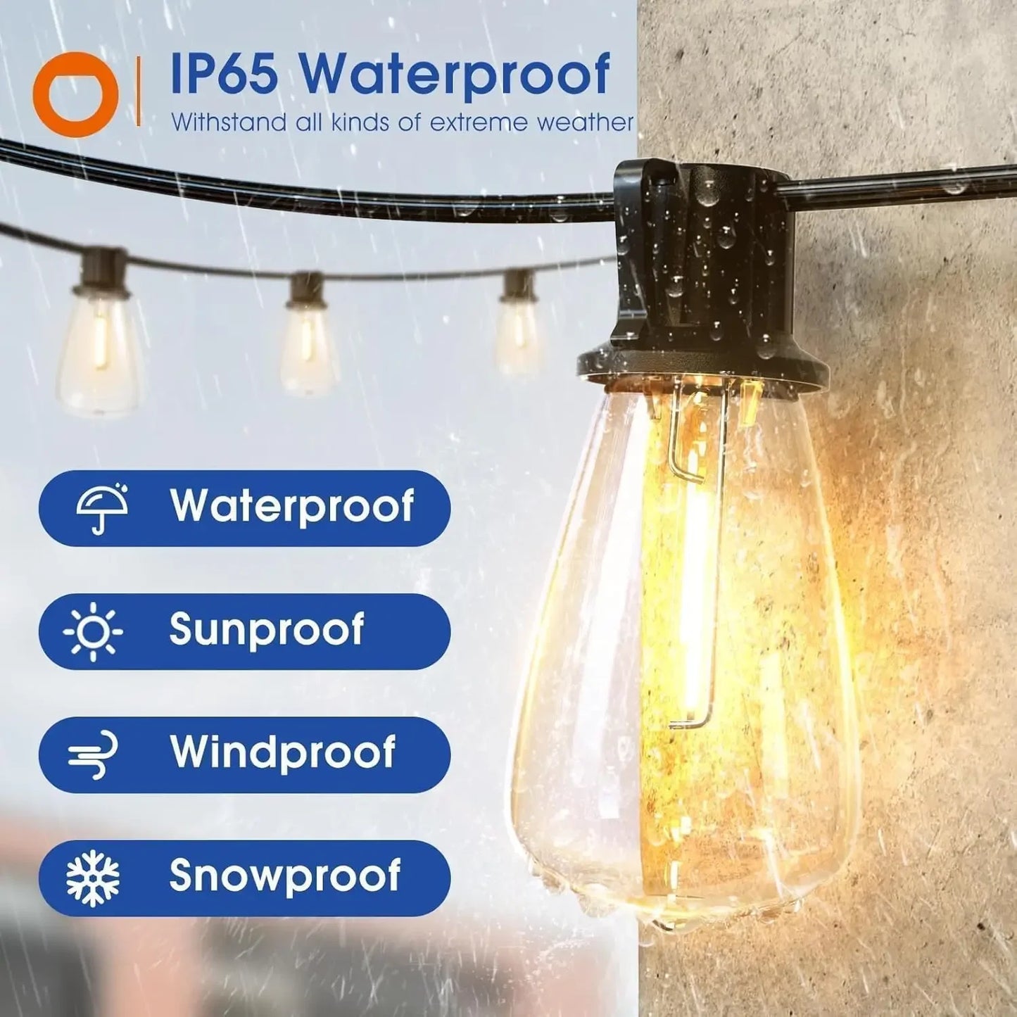 150FT LED Waterproof String Lights