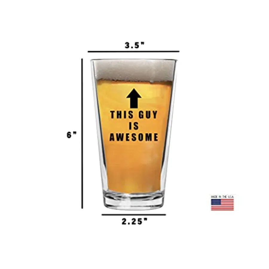Hilarious 16oz Beer Glass with Funny Design for Pub Fun, Perfect Gag Gift for Men, Husband, Father's Day or any Occasion