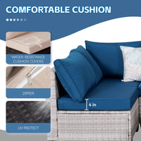 Load image into Gallery viewer, Outdoor Patio Furniture, 7 Piece Sectional Sofa, PE Rattan &amp; Wicker with Thick Cushions
