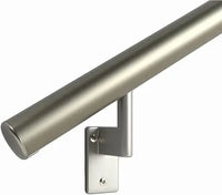 Load image into Gallery viewer, 17 ft Flush ADA Compliant Handrail Kit - Complete Indoor/Outdoor Handrail for Stairs - 1.6" Round Anodized Aluminum Rail