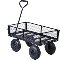 Load image into Gallery viewer, Steel Utility Cart with Detachable mesh Side Plates on All Sides, Suitable for Garden Farm Warehouse, etc.