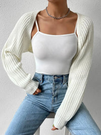 Load image into Gallery viewer, Women's Open Front Cropped Cardigan, Long Sleeve, Solid Color, Ribbed Knit Shrug Sweater Bolero Tops