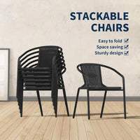 Load image into Gallery viewer, Dining Chairs Set of 6, Rattan Patio Chairs Wicker, Stackable Indoor-Outdoor Chair, Bistro, Deck, Yard, Porch, Restaurant