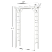 Load image into Gallery viewer, 7 ft Wood White Arched Trellis Arbor