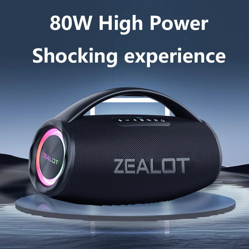80W Wireless Speaker, Outdoor Portable Subwoofer Speaker, Hifi Sound quality, Dual Pairing, Fast Charging,16000mAh.