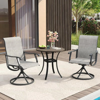 Load image into Gallery viewer, Patio Dining Set for 6, 7 Pieces Includes 53" Round Patio Table with Umbrella Hole and 6 Outdoor Swivel Chairs