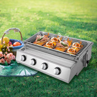 Load image into Gallery viewer, Stainless Steel Smokeless Barbecue Grill, 4 Burners, LPG Gas