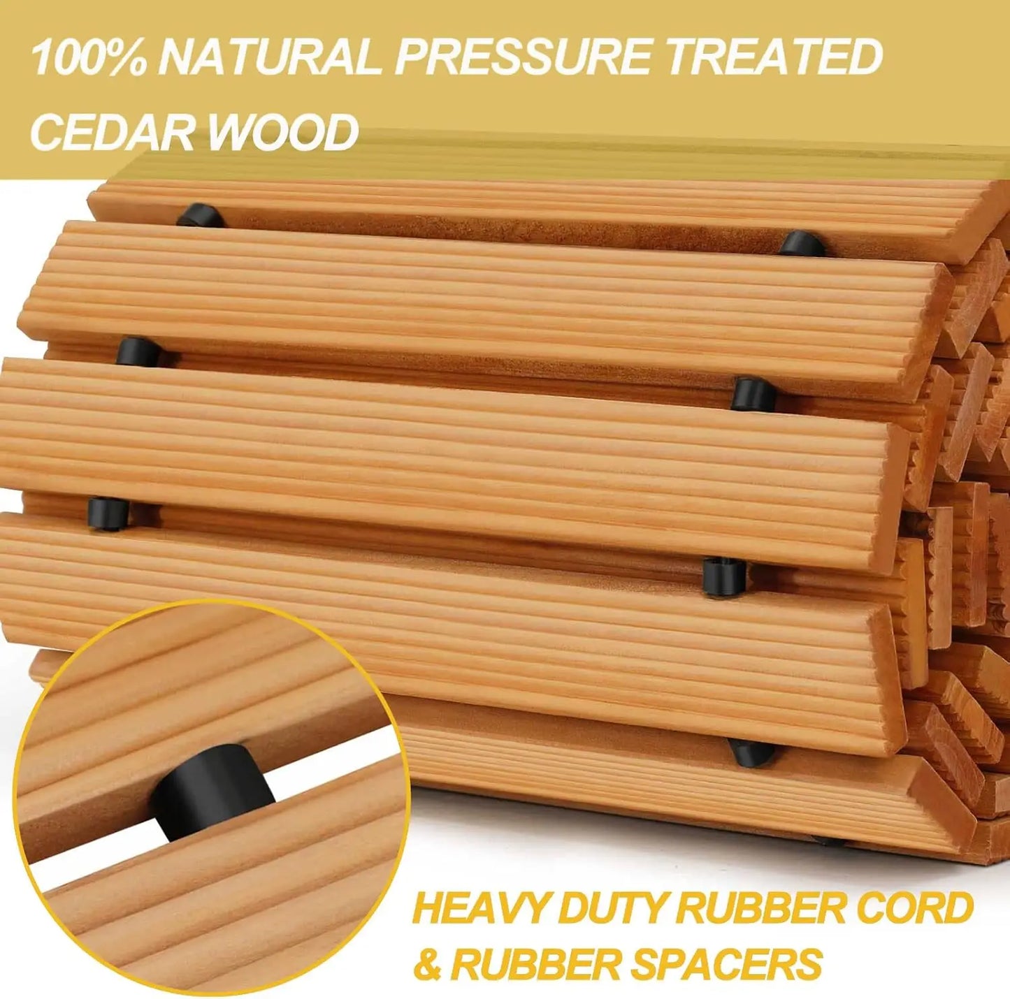 12FT Roll Out Wooden Garden Pathway, Weather-Resistant, 17" W