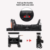 Load image into Gallery viewer, Double Stroller Wagon (2 Seater) - Collapsible Wagon Stroller with Seats with Magnetic Buckle 5-Point Harnesses