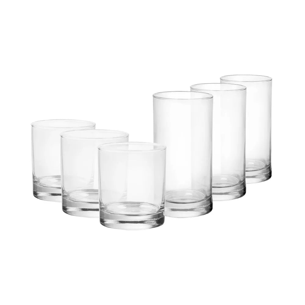 Cold Drinkware Set, Clear, 12-Piece