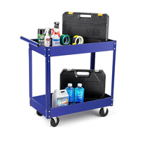 Load image into Gallery viewer, 2 Tier Heavy Duty Metal Rolling Tool Cart, 330 Lbs Capacity