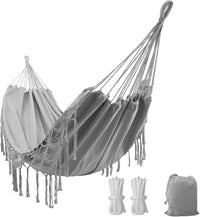Load image into Gallery viewer, Macrame Hammock, Tie Ropes and Drawstring Bag Included
