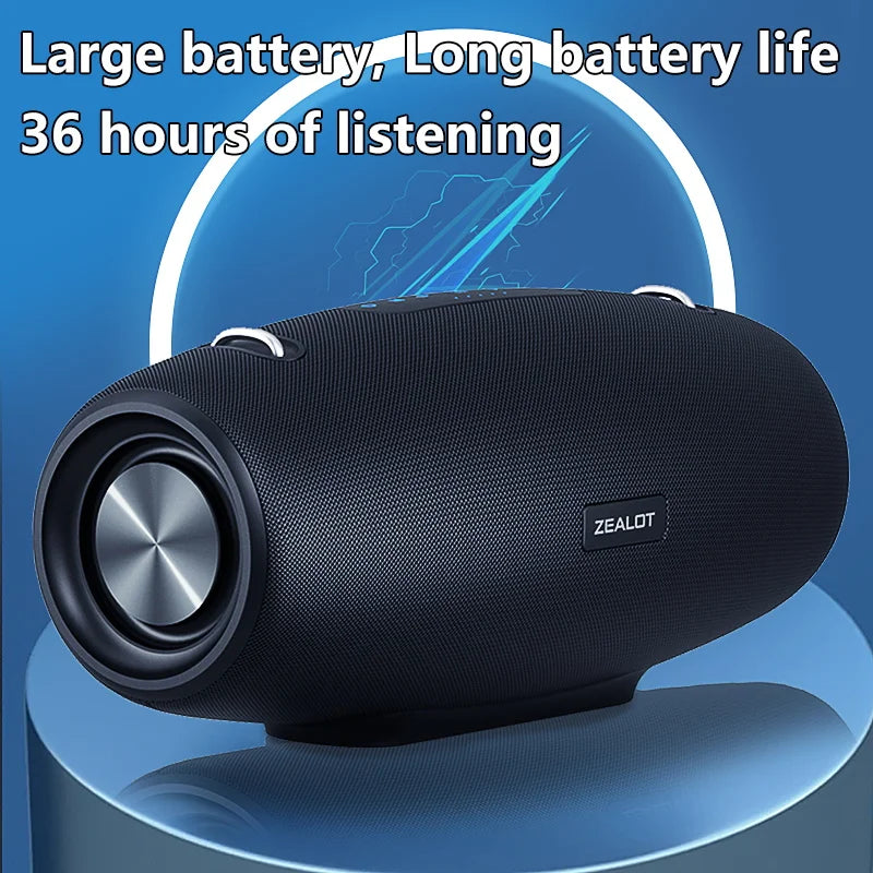 Wireless Speaker With Shoulder Strap, Waterproof, Portable Speaker with Loud Stereo and Booming Bass, 40H Playtime