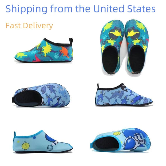 Lightweight Kids Water Shoes, Quick Dry, Non Slip, Soft Sole, Beach, Pool, Flexible Durable