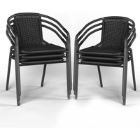 Load image into Gallery viewer, Dining Chairs Set of 6, Rattan Patio Chairs Wicker, Stackable Indoor-Outdoor Chair, Bistro, Deck, Yard, Porch, Restaurant