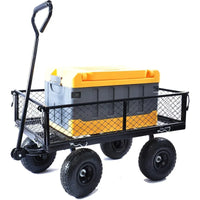 Load image into Gallery viewer, Steel Utility Cart with Detachable mesh Side Plates on All Sides, Suitable for Garden Farm Warehouse, etc.