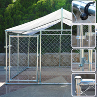 Load image into Gallery viewer, 7.5 x 7.5 ft Heavy Duty Outdoor Dog Kennel with Large Shade Tarp