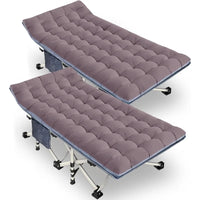 Load image into Gallery viewer, 2 Pack XXL Cot 79" L x 32" W x 18" H Camping Cot with Comfortable Mattress, with Carry Bag