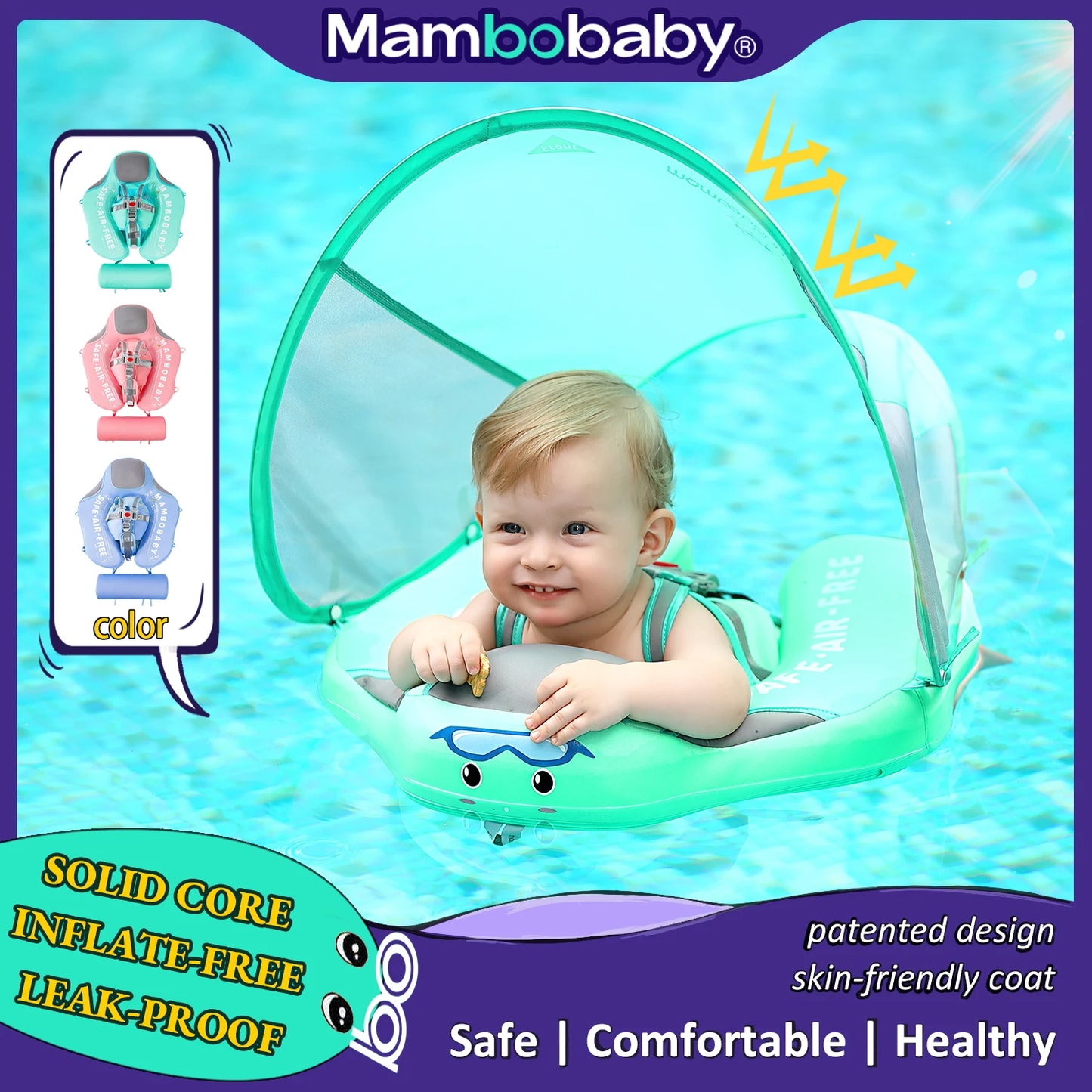 Baby Float with Sunshade Canopy and Crotch Strap