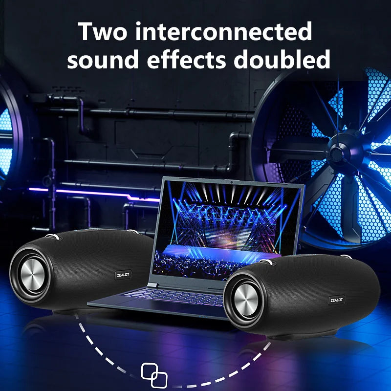 Wireless Speaker With Shoulder Strap, Waterproof, Portable Speaker with Loud Stereo and Booming Bass, 40H Playtime