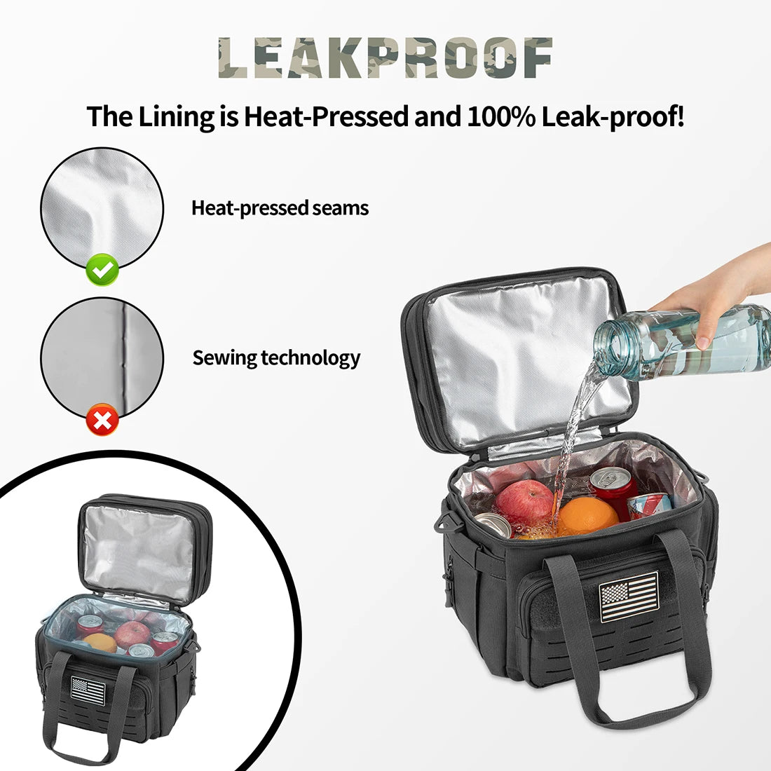 Tactical Lunch Box, Expandable 18L, Insulated, Leak Proof