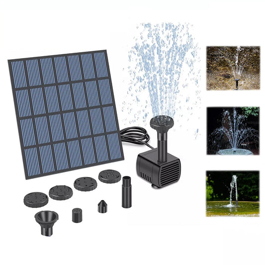 Solar Water Fountain Pump Kit with Nozzles for Garden, Pool, Pond, Aquarium, Fountain
