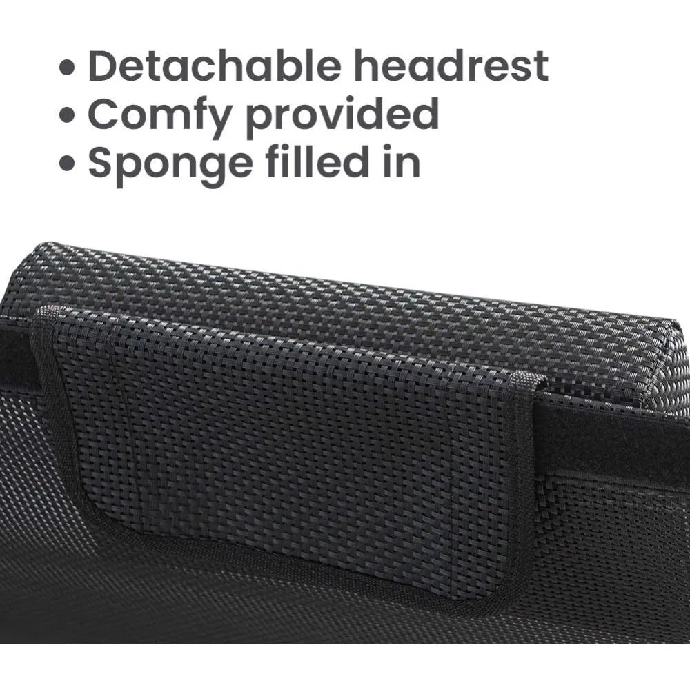 Outdoor Double Rocking  Chaise Lounge Chair with Sun Shade & Wheels