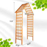Load image into Gallery viewer, 9.4 ft Wooden Garden Arbor, Wedding Arch for Ceremony, Wood Garden Trellis for Plant Climbing, Pergola for Garden Backyard