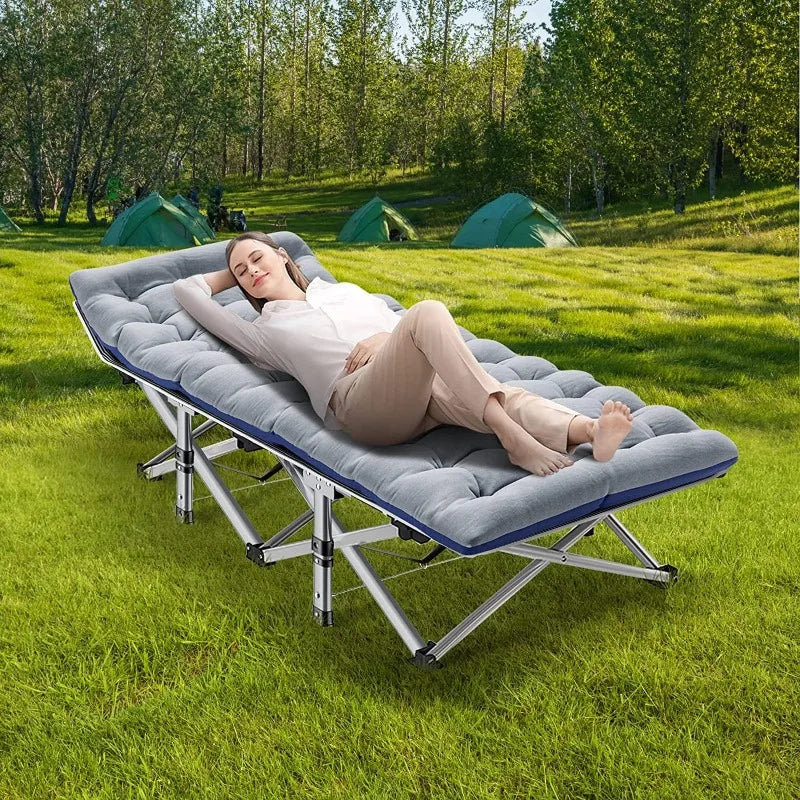 XL 75" * 28" Folding Bed Cot with 3.3 inch 2 Sided Mattress