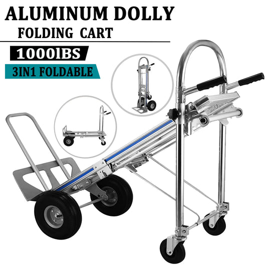 Folding Hand Truck Utility Cart with Wheels, 3 in 1 Stair Climber