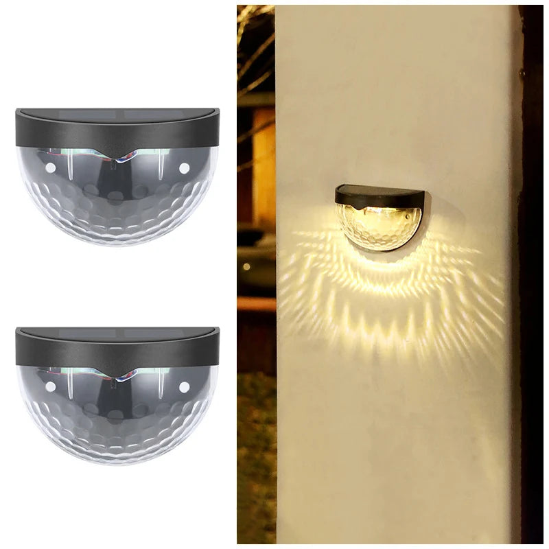 2 Piece Solar Wall Lamp, 6 LEDs, Waterproof