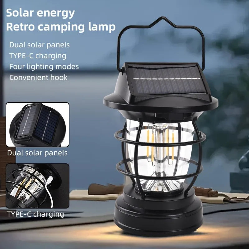 Solar Camping Chandelier Light, Waterproof LED Lights