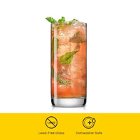 Load image into Gallery viewer, 6 piece set of 13 oz highball glasses made from lead free crystal, ideal for serving water, mojitos, Tom Collins and other mixed drinks
