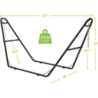 Load image into Gallery viewer, Universal Hammock Stand, Heavy-Duty, Double-Pipe Steel Hammock Stand for 9-14.5 Ft Hammocks, 475 Lb Capacity