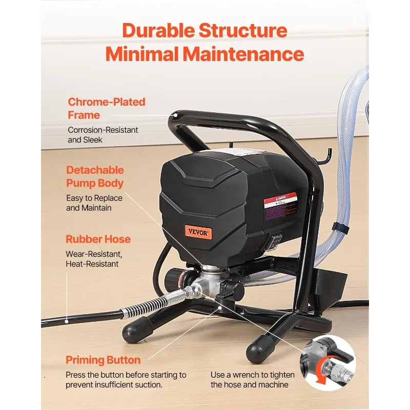 Airless Paint Sprayer, 650W High Efficiency, 3000PSI, with Extension Rod