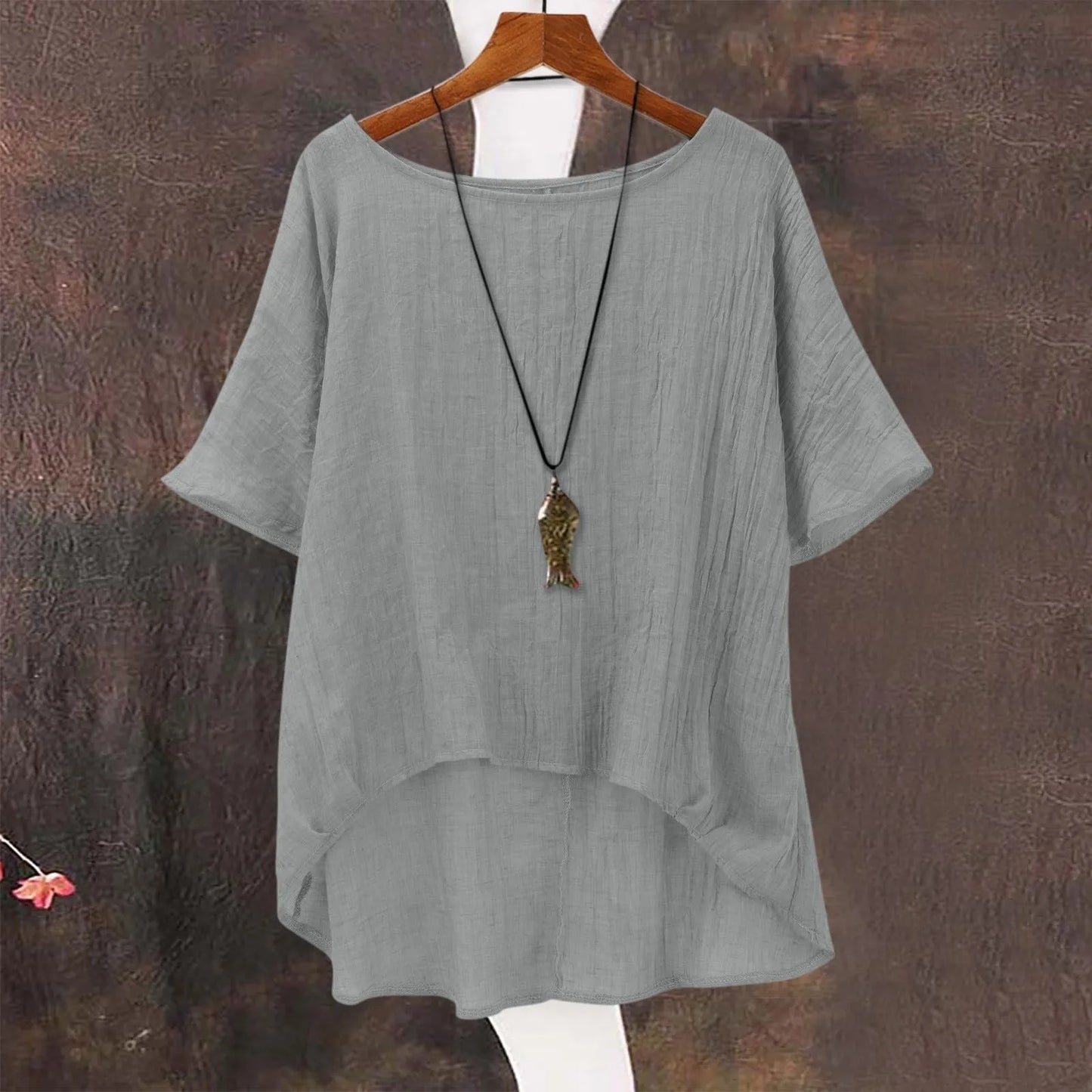 Ladies Summer Cool, Casual, Loose, Linen Top